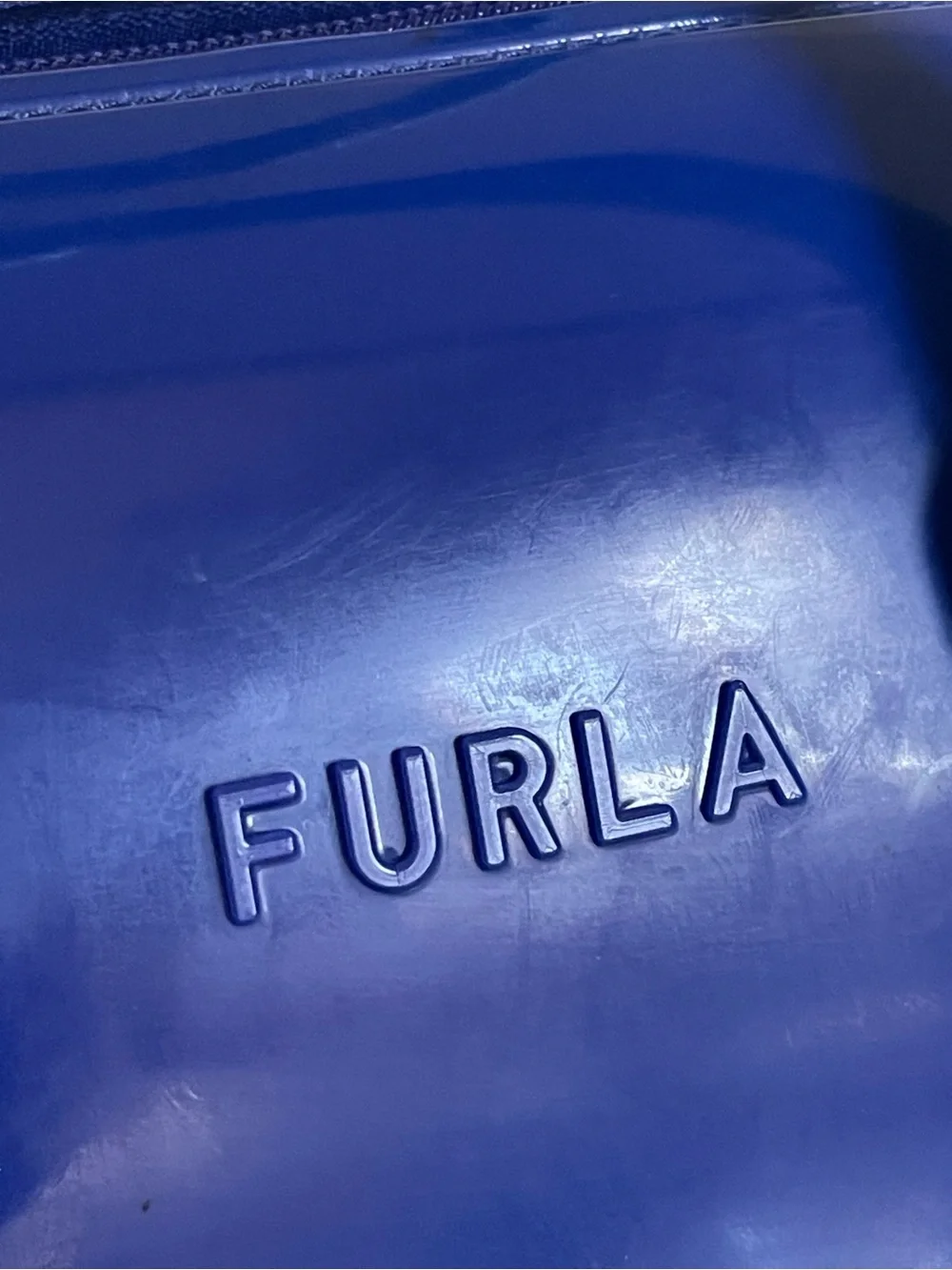 Furla Speedy Two-Tone Blue Dome Satchel with Bright Blue Handles